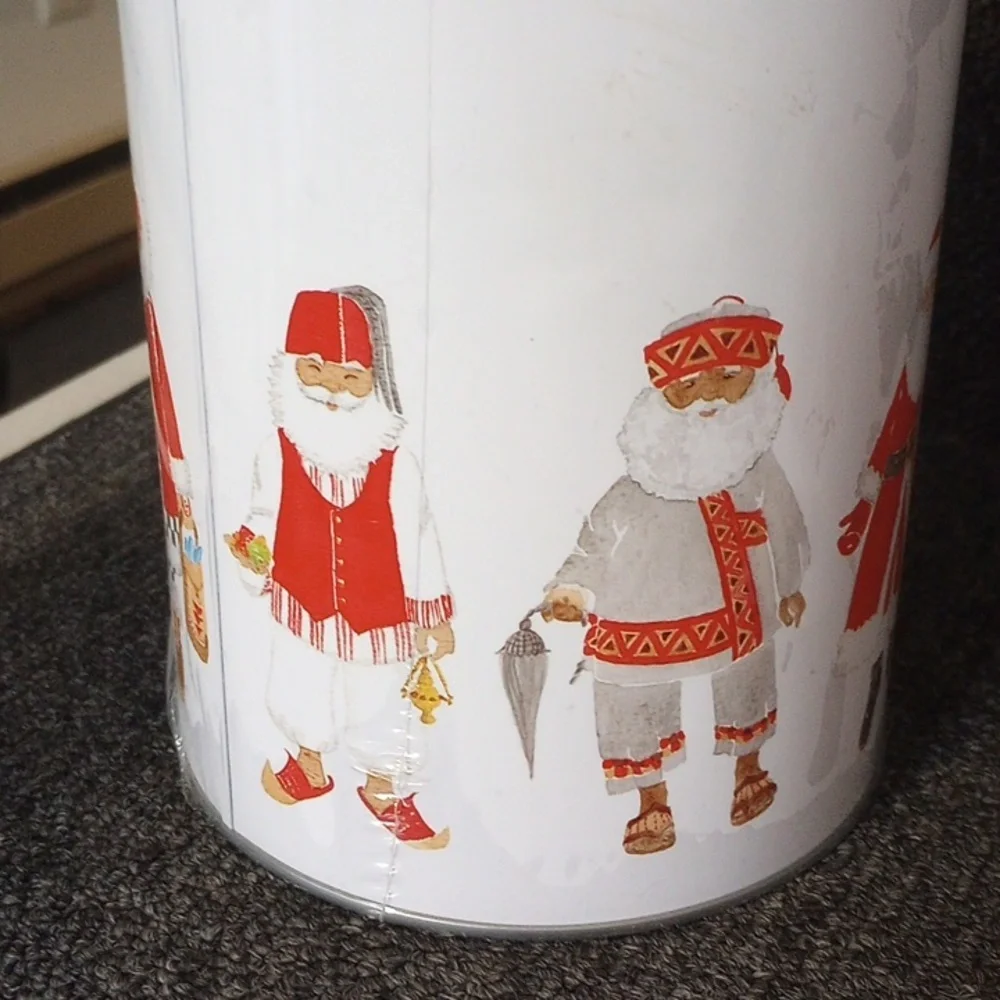 NEW Ikea Snodriva Vintage Metal Round Canister Set, Santa, Christmas Holiday
